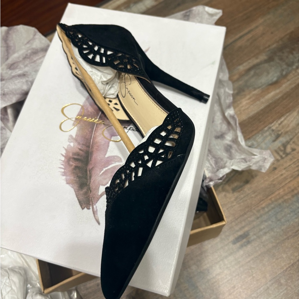 Jessica Simpson Black Cutout Heels